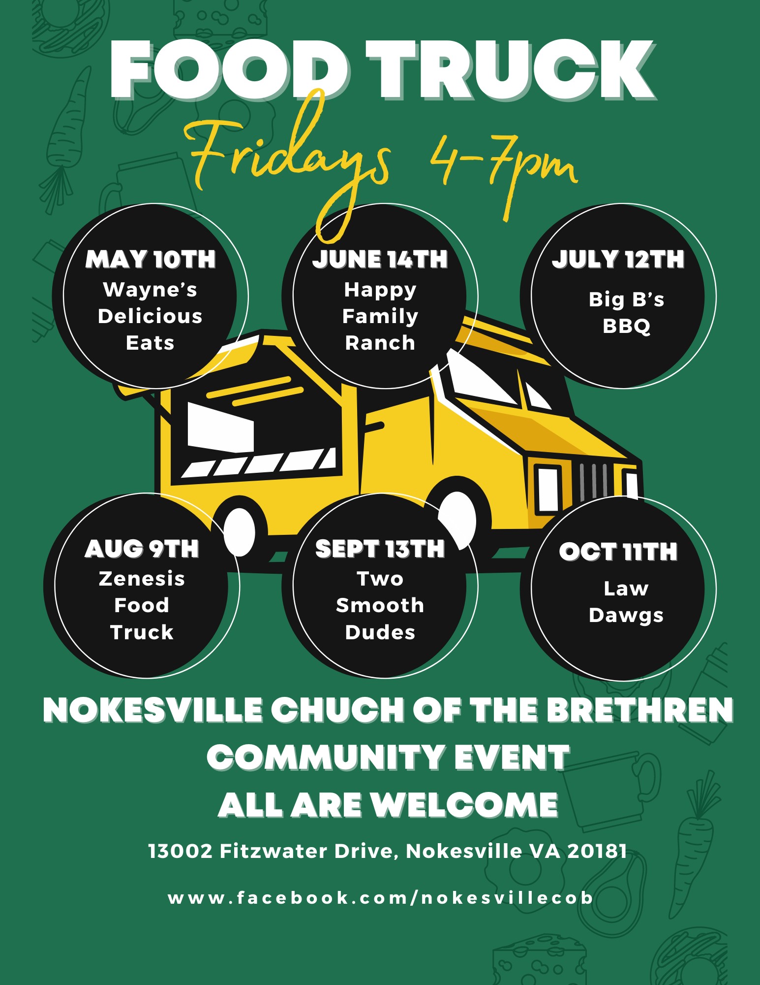 Food Truck Fridays 2024! Nokesville Church of the Brethren